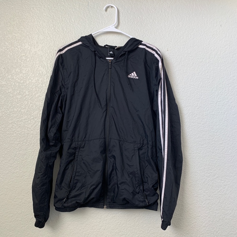 Black Adidas Windbreaker